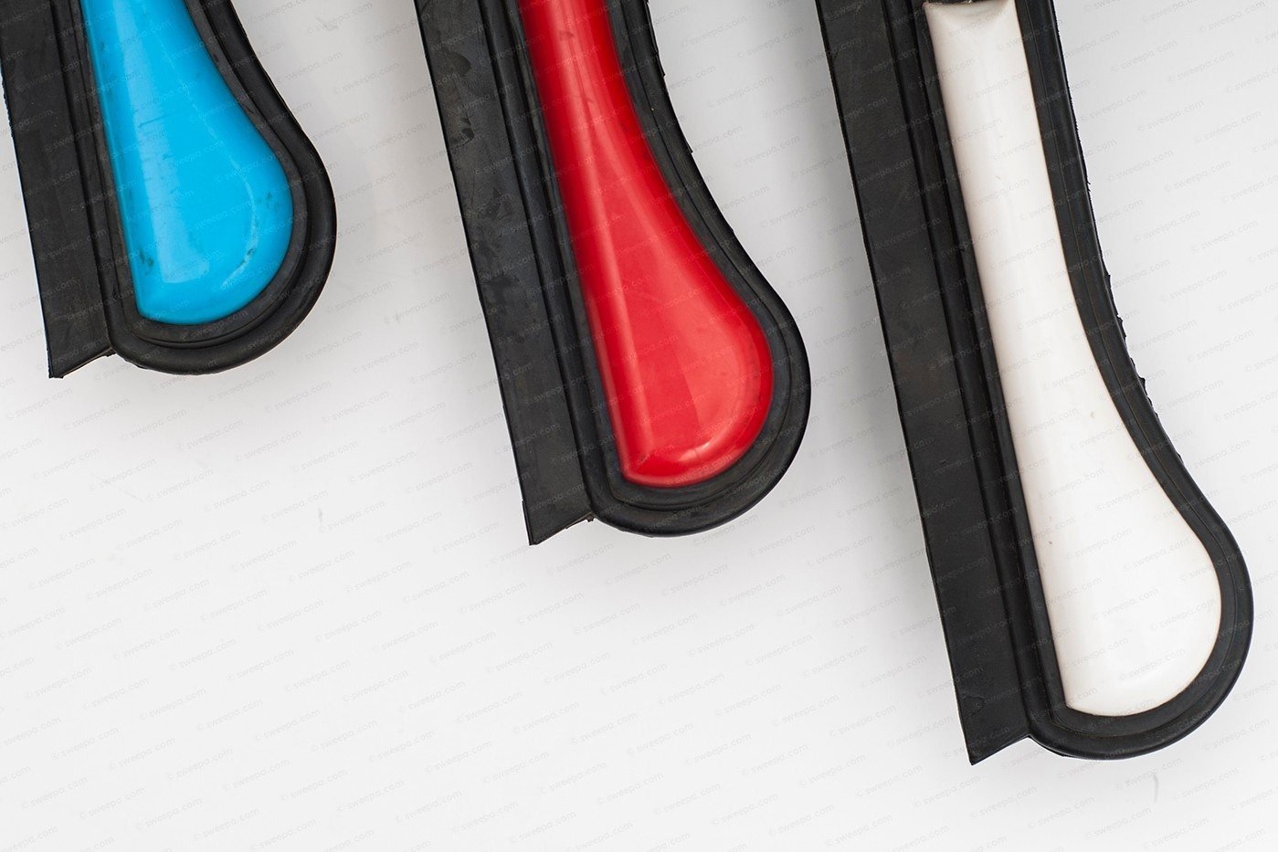 Sweepa rubber squeegee blades with coloured handles